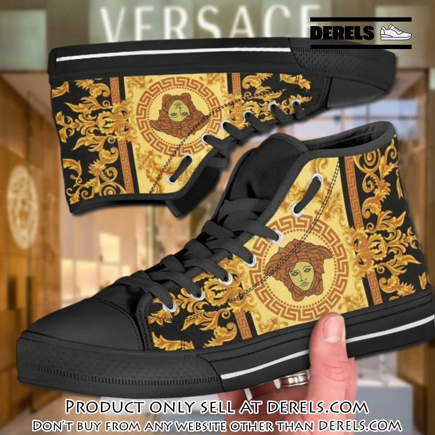 Versace medusa high top canvas shoes luxury brand gifts for men women dr1622513